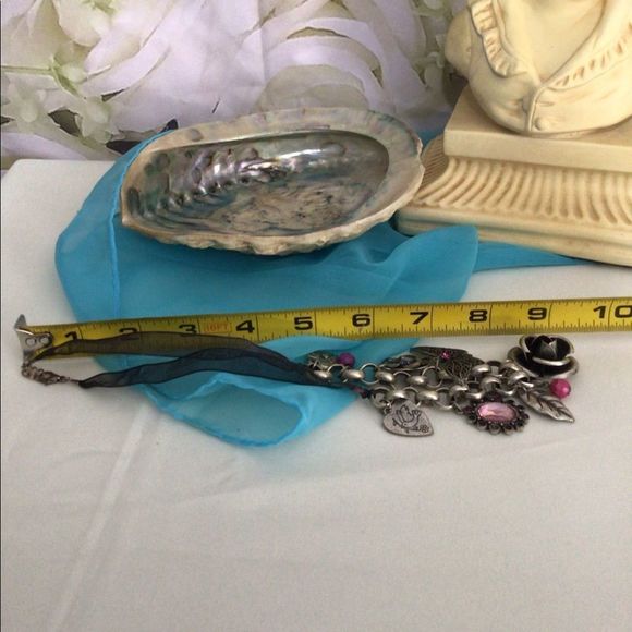 Vintage 90’s Grunge Metal Charm Necklace Super Cute! - Picture 9 of 11